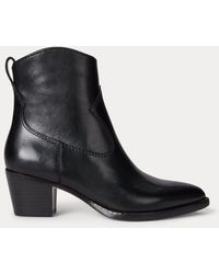 Ralph Lauren - Ralph Lauren Harpher Burnished Leather Bootie - Lyst