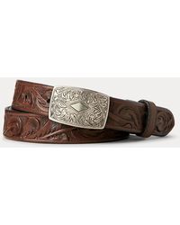 RRL - Hand-tooled Leather Belt - Size 30 - Lyst