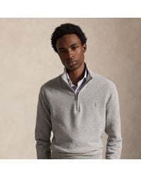 Polo Ralph Lauren - Mesh-Knit Cotton Quarter-Zip Jumper - Lyst