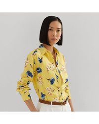 Lauren by Ralph Lauren - Camisa de lino Relaxed Fit con flores - Lyst