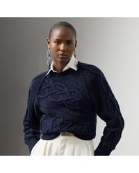 Ralph Lauren - Ralph Lauren Cable-Knit Cashmere Crewneck Sweater - Lyst