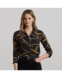 Ralph Lauren - Classic Fit Belting-Print Crepe Shirt - Lyst