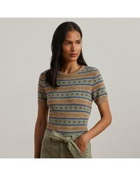 Ralph Lauren - Kurzarmpullover Mit Fair-Isle-Muster - Lyst
