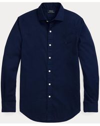 Polo Ralph Lauren Slim Fit Geverfd Keperstof Overhemd - Blauw