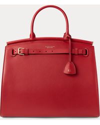 Ralph Lauren Calfskin Large Rl50 Handbag - Red