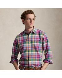 Polo Ralph Lauren - Custom Fit Plaid Oxford Shirt - Lyst