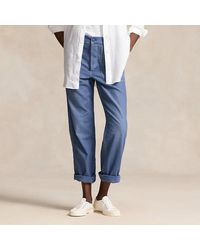 Ralph Lauren - Pantalón funcional de satén de algodón - Lyst