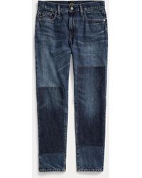 Damen Bekleidung Jeans Jeans mit gerader Passform jeans mit geradem schnitt und knierissen in Blau Polo Ralph Lauren Denim 