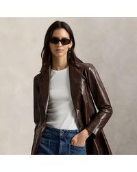 Polo Ralph Lauren - Single-Breasted Leren Blazer - Lyst