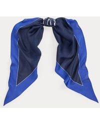 Ralph Lauren - Foulard a rombo in modal e seta con logo - Lyst