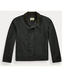 RRL - Veste Marine En Coton Col Velours Côtelé - Lyst