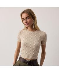 Ralph Lauren - Cashmere Cable-Knit Cropped Jumper - Lyst