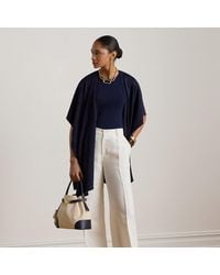 Ralph Lauren - Jacquard-Poncho Mit Gürtelmotiv - Lyst