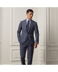 Ralph Lauren Purple Label Gregory Pinstriped Wool Pants in Blue