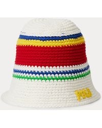 Polo Ralph Lauren - Logo Striped Crochet Bucket Hat - Lyst