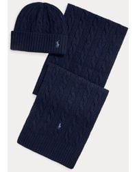 Polo Ralph Lauren - Sciarpa e berretto in cashmere a trecce - Lyst