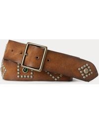 RRL - Studded Roughout Leather Belt - Size 30 - Lyst