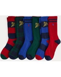 Polo Ralph Lauren - Striped & Plaid Crew Sock 6-Pack - Lyst