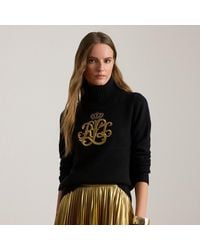 Ralph Lauren - Col Roulé À Logo Brodé En Laine Mélangée - Lyst
