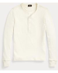 RRL - Wafelgebreid Katoenen Henley Shirt - Lyst