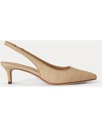 Ralph Lauren - Lolah Ii Woven Raffia Slingback Pump - Lyst
