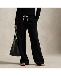 Ralph Lauren - Drawstring Fleece Wide-Leg Sweatpant - Lyst