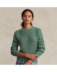 Ralph Lauren - Openwork Cotton-blend Crewneck Sweater - Lyst