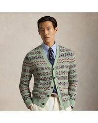 Polo Ralph Lauren - Fair Isle Linen-Cotton Cardigan - Lyst