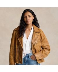 Polo Ralph Lauren - Burnished Leather Moto Jacket - Lyst