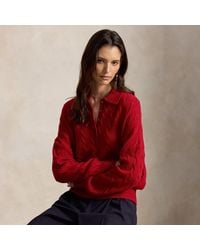 Polo Ralph Lauren - Cable Wool-Cashmere Polo-Collar Jumper - Lyst