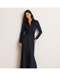 Ralph Lauren - Pleated Button-Up Charmeuse Gown - Lyst