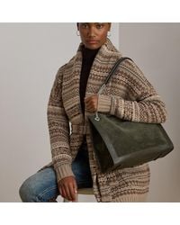 Ralph Lauren - Bradley Grote Suède-Leren Draagtas - Lyst