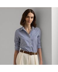Lauren by Ralph Lauren - Ralph Lauren Striped Easy Care Cotton Shirt - Lyst