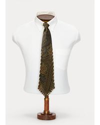 RRL - Handmade Suede-Trim Paisley Linen Tie - Lyst