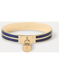 Ralph Lauren - Ralph Lauren -Plated Padlock-Charm Hinge Bangle - Lyst