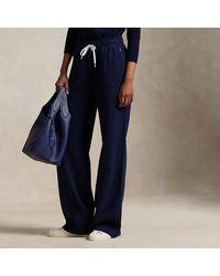 Ralph Lauren - Drawstring Fleece Wide-Leg Sweatpant - Lyst