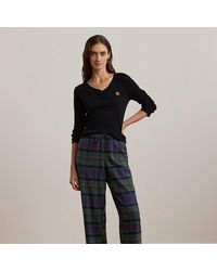 Ralph Lauren - Plaid Cotton-Blend Henley Pyjama Set - Lyst
