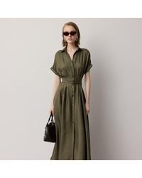 Ralph Lauren - Donatella Silk Twill Day Dress - Lyst