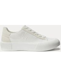 Ralph Lauren - Daisie Canvas & Suede Trainer - Lyst