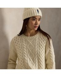 Polo Ralph Lauren - Berretto Polo Bear a coste con pompon - Lyst