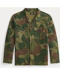 RRL - Camo Poplin Overshirt - Lyst