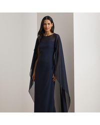 Ralph Lauren - Robe Du Soir À Cape En Georgette - Lyst