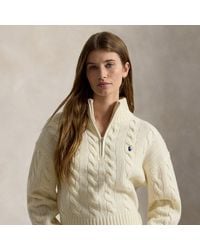 Polo Ralph Lauren - Cable Wool-Cashmere Half-Zip Sweater - Lyst