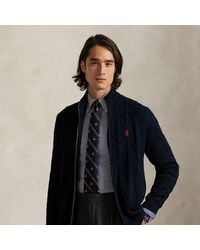 Polo Ralph Lauren - Maglia in cotone a trecce con cerniera - Lyst