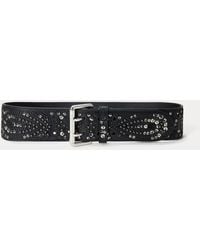 Ralph Lauren - Kalfsleren Riem Met Dubbele Pin En Studs - Lyst