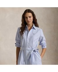 Polo Ralph Lauren - Chemisier in cotone a righe con cintura - Lyst