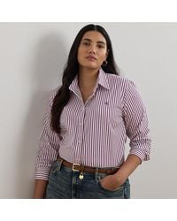 Ralph Lauren - Taglie Plus - Camicia in popeline a righe Classic-Fit - Lyst