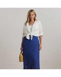 Ralph Lauren - Ralph Lauren Pointelle-Knit Linen-Blend Sweater Skirt - Lyst