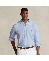 Ralph Lauren - Big & Tall - Striped Linen Shirt - Lyst