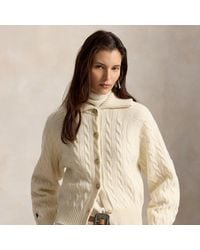 Polo Ralph Lauren - Cable Wool-Cashmere Collared Cardigan - Lyst
